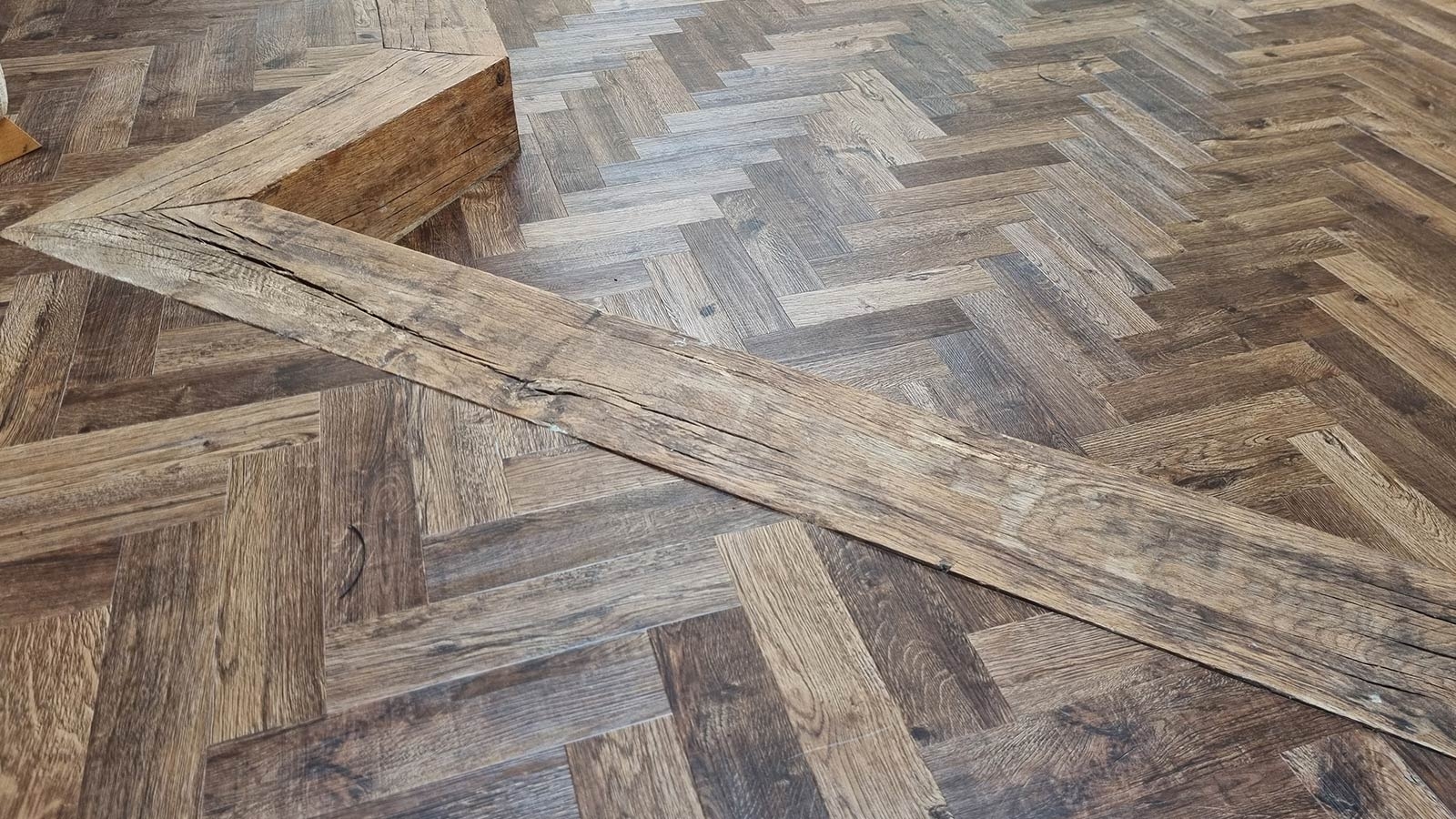 Herringbone Flooring Stairs